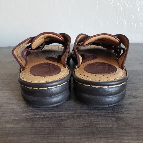 Born Leather Fisherman Slide Sandals Brown Size Women's 9 Comfort Slip-On - Picture 6 of 11